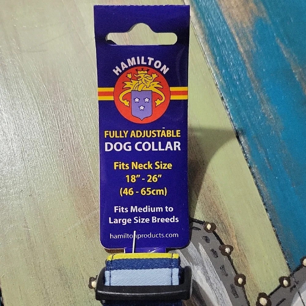 Hamilton Vibrant Blue and Yellow Dog Collar